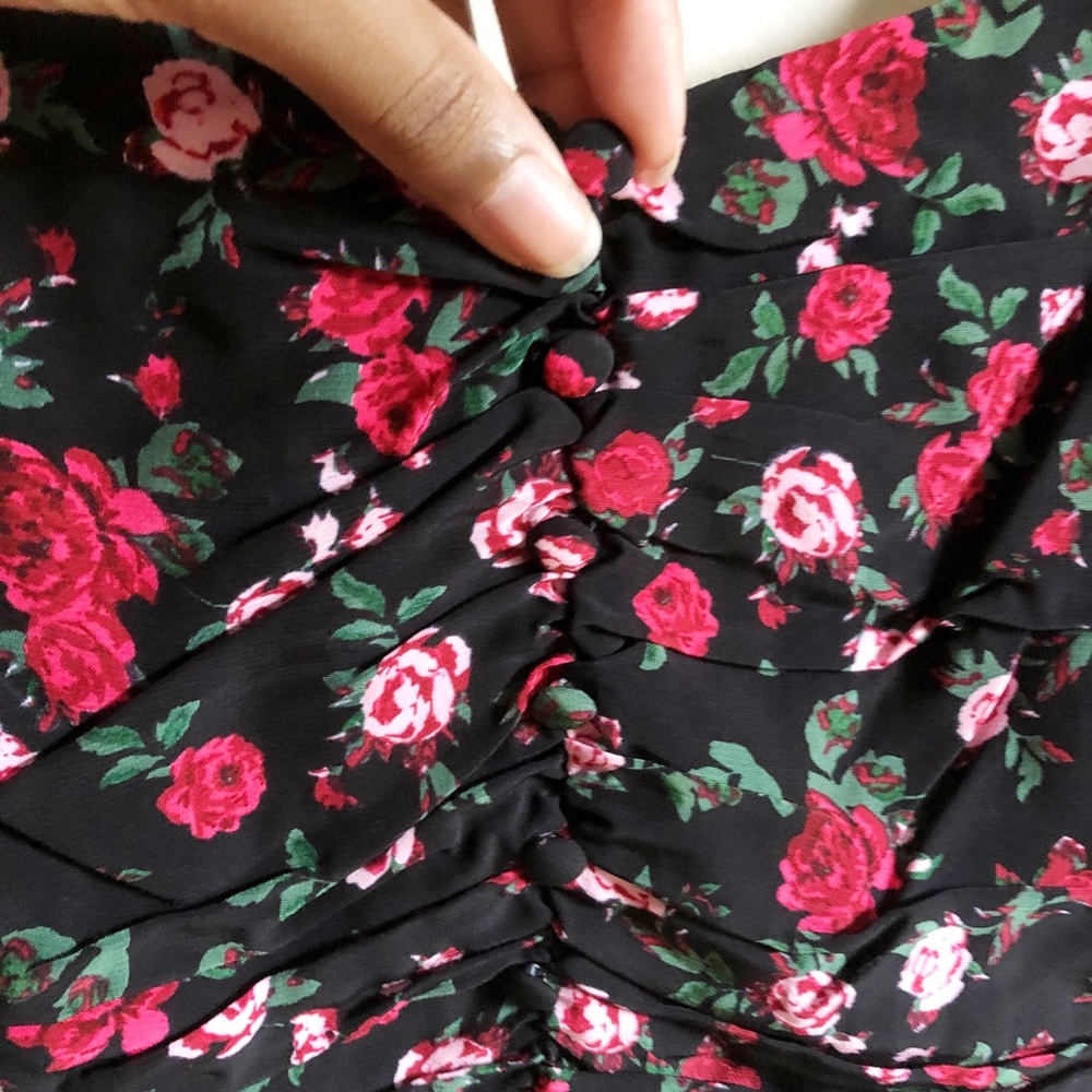 SOLD- For Love & Lemons Tainted button puff sleeve - Picture 7 of 12